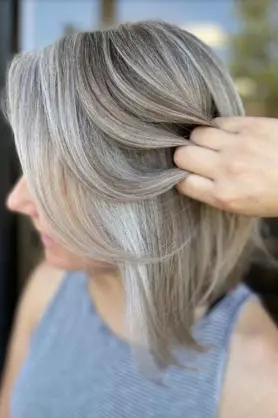 Embracing Grey Hair with Subtle HIghlights