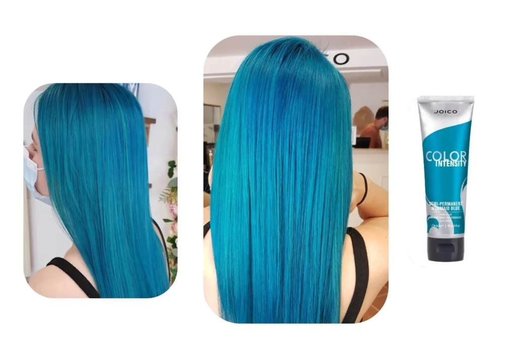 semi-permanent blue hair colour