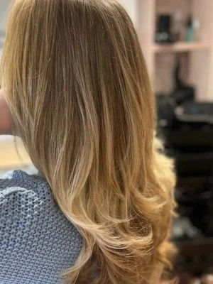 balayage with a slight curl
